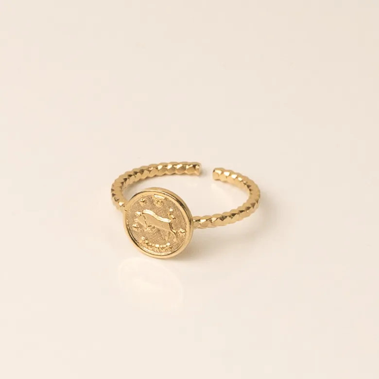 Bague réglable astro doré - taureau