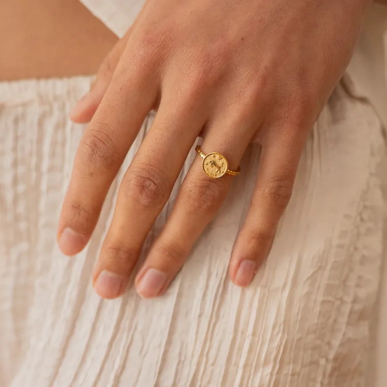 Bague réglable astro doré - taureau