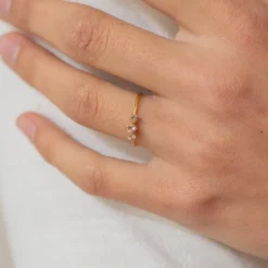 Bague réglable doré bicolore rose
