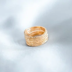 Bague semainier plaqué or multi anneaux
