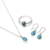 Bague turquoise et argent 56