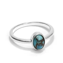 Bague turquoise et argent 56