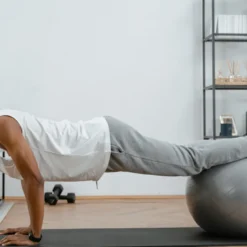 Ballon yoga, gym et pilates - gris 55cm