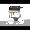 Barbecue charbon bergamo + pince en inox + brosse en t - somagic