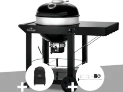 Barbecue à charbon kettle pro 57 cm sur chariot + housse de protection + rôtisso