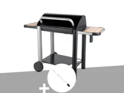 Barbecue charbon vulcano 3000 + kit tournebroche - somagic