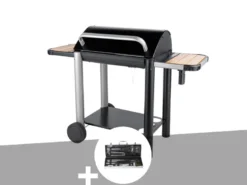 Barbecue charbon vulcano 3000 + malette 8 accessoires inox - somagic