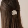 Barrette coquillage argent pince cheveux