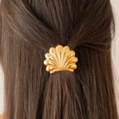 Barrette coquillage doré - pince cheveux
