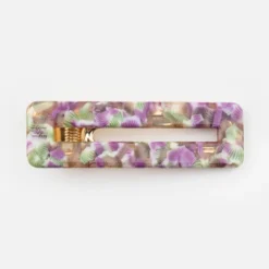 Barrette rectangle - magenta et vert