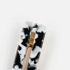 Barrette rectangle - noir et blanc