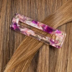 Barrette rectangle - pink