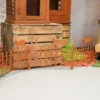 ° barrière de jardin en métal rouillé l.120 x ht.33 cm