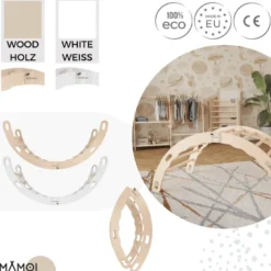 Bascule 2-en-1 montessori pour enfant en bois et contreplaqué bois