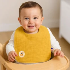 Bavoir en coton bio honey