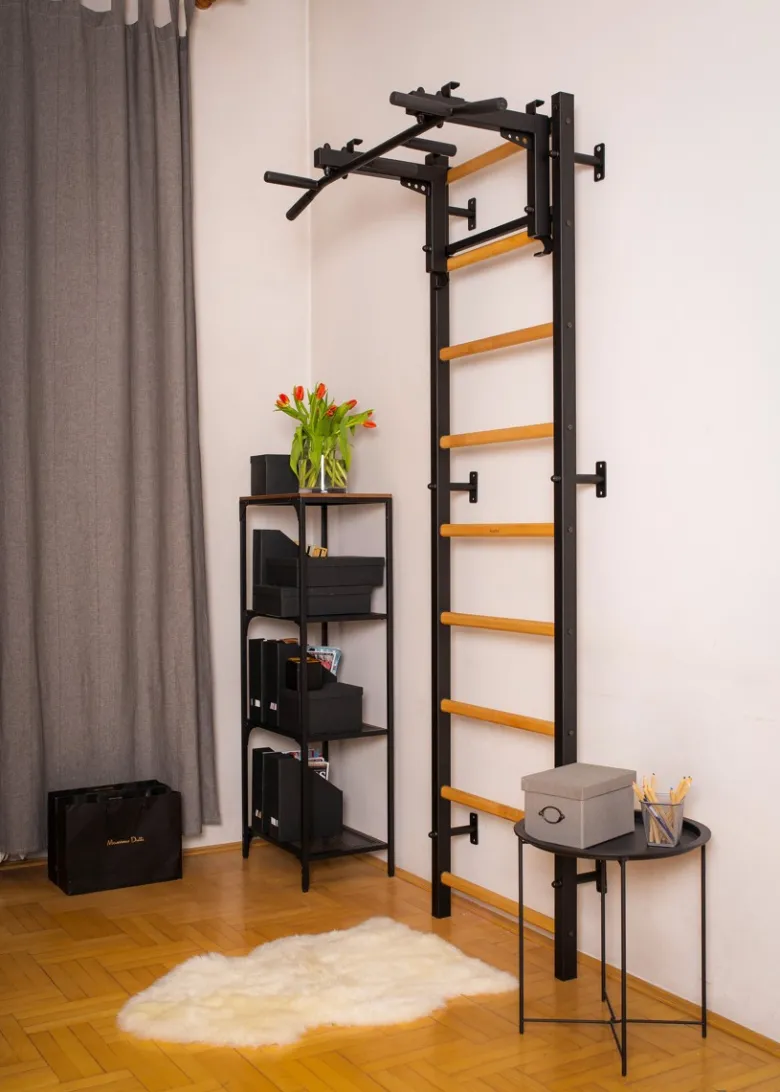 Benchk 731b espalier bois métal noir