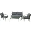 Bergame salon de jardin 4 places kaki