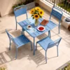 Bergame table carrée 4 places 70x70cm bleu