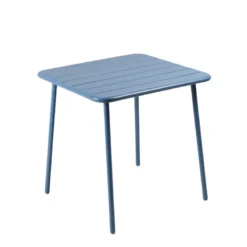 Bergame table carrée 4 places 70x70cm bleu