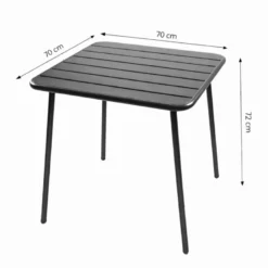 Bergame table carrée 4 places 70x70cm bleu