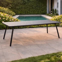 Bergame table de jardin 10-12 places 234cm gris foncé