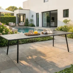Bergame table de jardin 10-12 places 234cm gris foncé