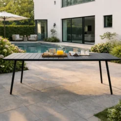Bergame table de jardin 10-12 places 234cm gris foncé