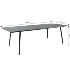 Bergame table de jardin 10-12 places 234cm gris foncé