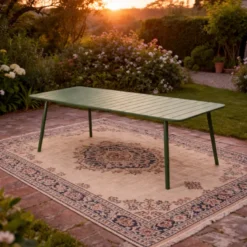 Bergame table de jardin 10-12 places 234cm verte