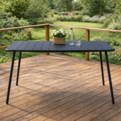 Bergame table de jardin 4 à 6 places 120cm gris foncé