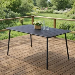 Bergame table de jardin 4 à 6 places 120cm gris foncé
