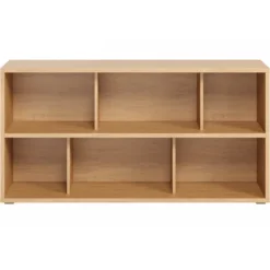 Bibliothèque basse finition bois clair chêne l140 cm epure