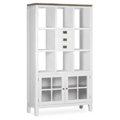 Bibliothèque 3 tiroirs bronze bois blanc