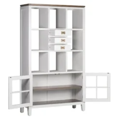 Bibliothèque 3 tiroirs bronze bois blanc