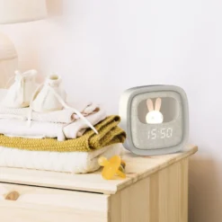 Billy clock gris - réveil et veilleuse pour enfant - mob