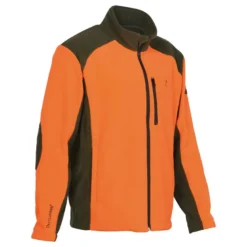 Blouson polaire brodé polyester kaki orange taille m à 4xl