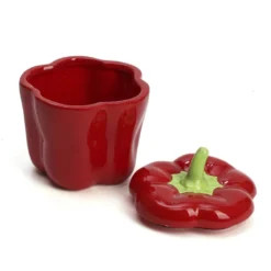 Bocal de cuisine artisanal poivron rouge en dolomite
