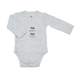Body bébé ouverture croisée gris 1 mois