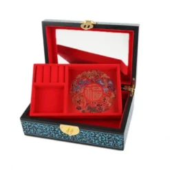 Boite à bijoux laquée - teinte bleue