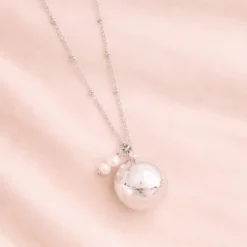Bola de grossesse argent avec deux perles