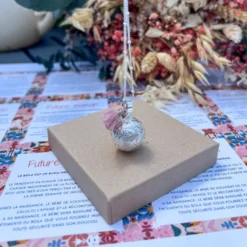 Bola de grossesse mandala argent et rose