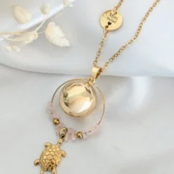 Bola de grossesse tortue quartz rose