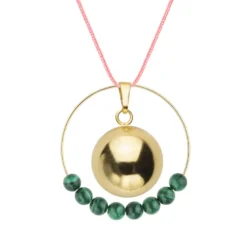Bola malachite & cordon rose