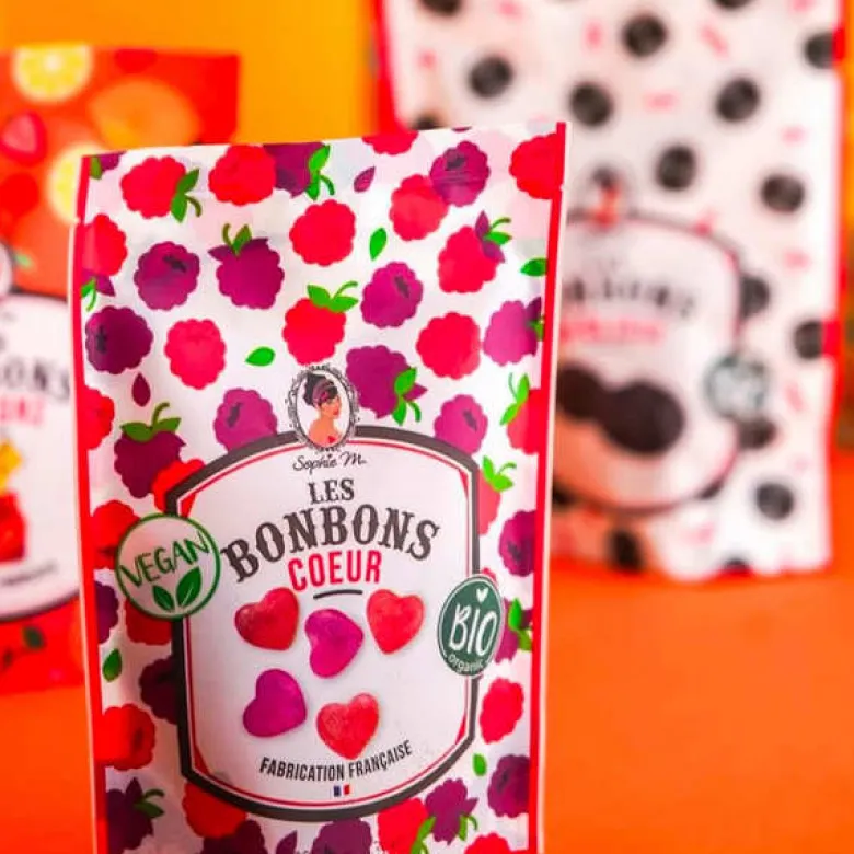 Bonbons cœurs - bio, vegan, sans lactose et sans gluten