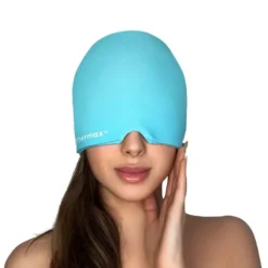 Bonnet anti-migraine chaud et froid icethermax - soulagement naturel Bleu