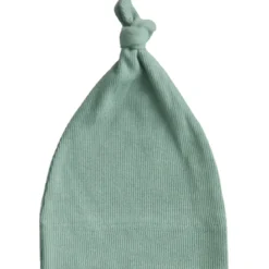 Bonnet de naissance côtelé roman green