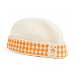 Bonnet de naissance en coton bio vichy