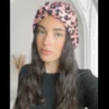 Bonnet de nuit en soie élastique léopard