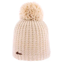 Bonnet pompon beige