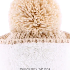 Bonnet pompon beige